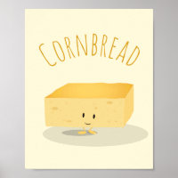 Friendly Yellow Cornbread Square Word
