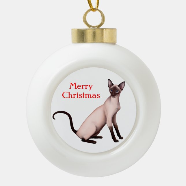 Friendly Young Siamese Cat Christmas Ornament (Vorderseite)