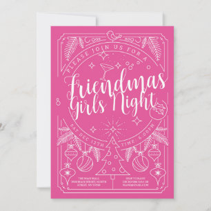 Friendmas Pink Girls Night Friends Einladung