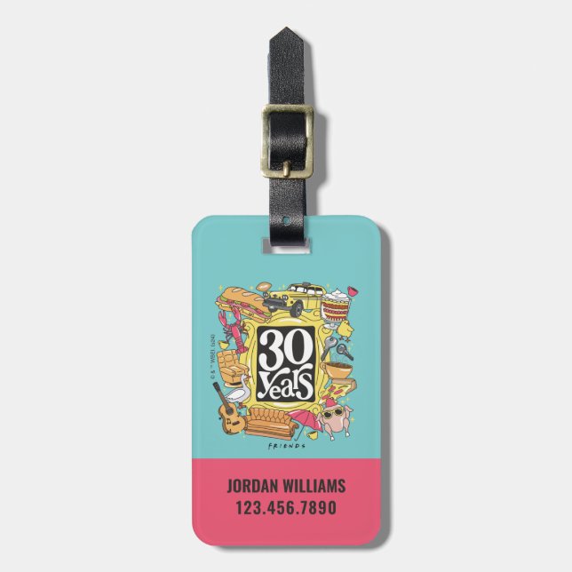 FRIENDS™ | 30 Jahre Grafik Gepäckanhänger (Vorderseite vertikal)