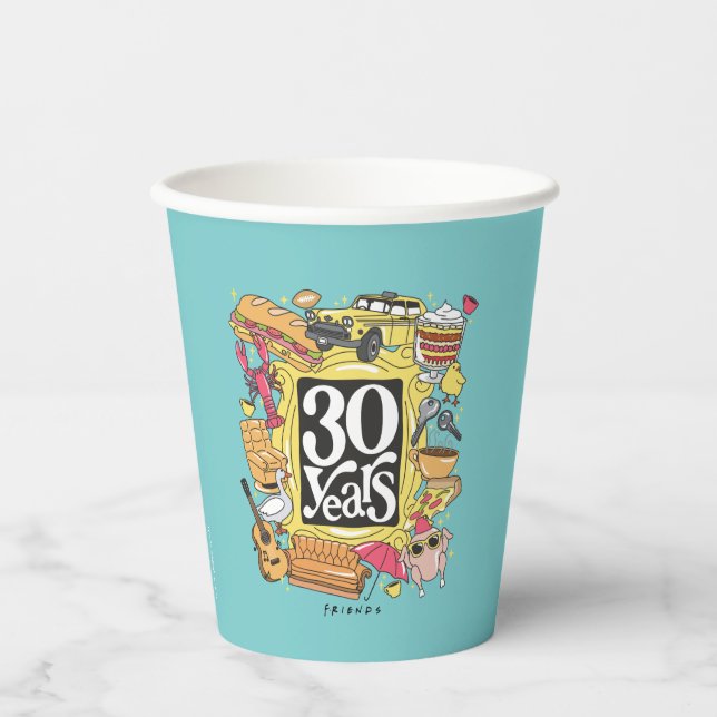 FRIENDS™ | 30 Jahre Grafik Pappbecher (Vorderseite)