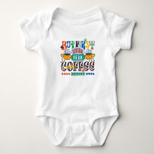 FRIENDS™   Aber First Coffee Vibrant Graphic Baby Strampler