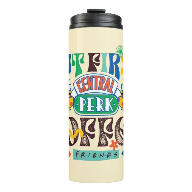 FRIENDS™ | Aber First Coffee Vibrant Graphic Thermosbecher (Vorderseite)