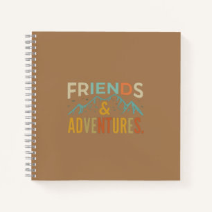 "Friends & Adventures" Multicolor Text Notizbuch