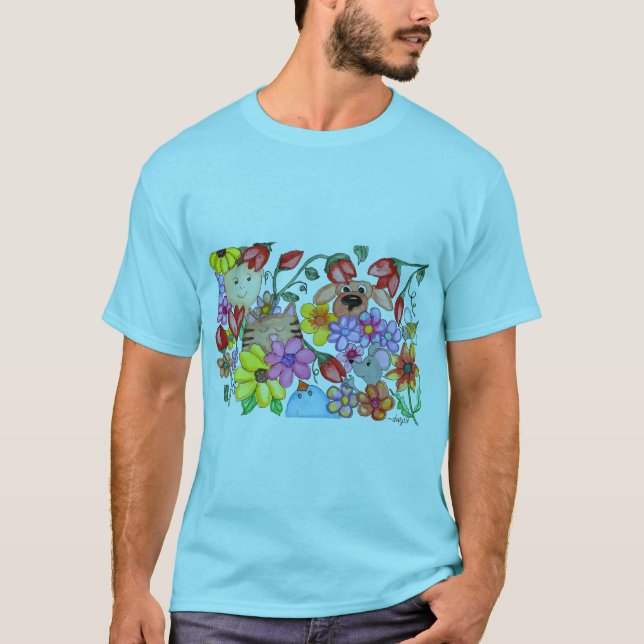 Friends Among the Flowers T-Shirt (Vorderseite)