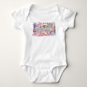 FRIENDS™ Apartment Cartoon Baby Strampler
