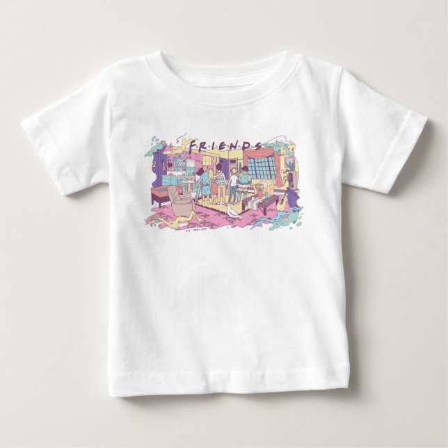 FRIENDS™ | Apartment Cartoon Baby T-shirt (Vorderseite)