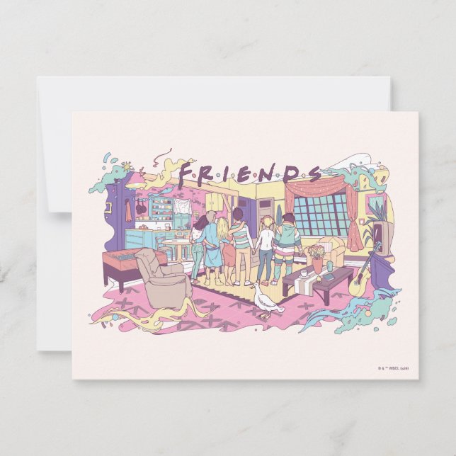 FRIENDS™ | Apartment Cartoon Mitteilungskarte (Vorderseite)
