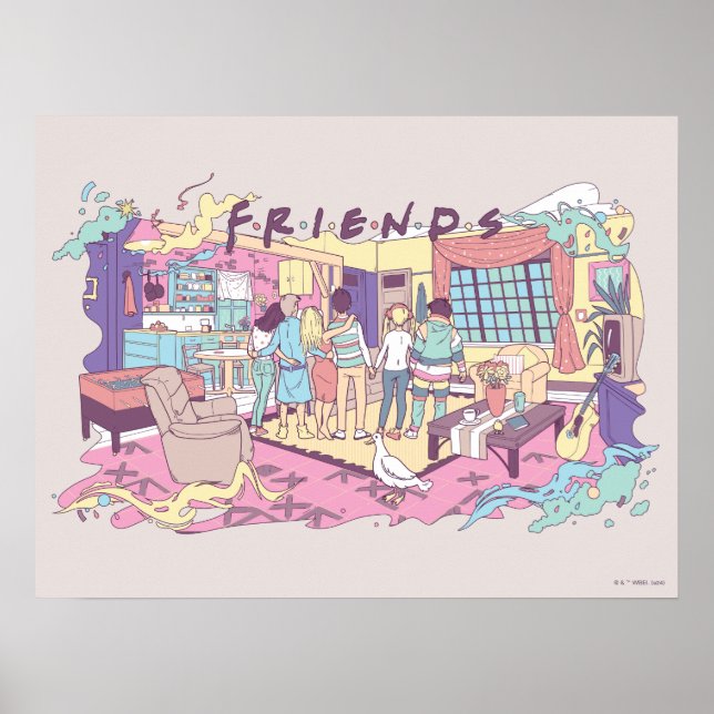 FRIENDS™ | Apartment Cartoon Poster (Vorne)