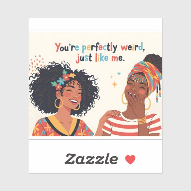 Friends Beautiful Black Women Laughing Aufkleber (Blatt)