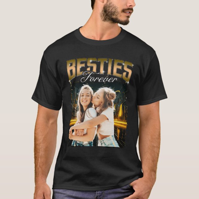 Friends Besties Bootleg Rap Retro Custom Photo T-Shirt (Vorderseite)