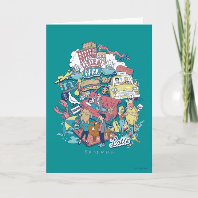 FRIENDS™ | Cartoon Collage Karte (Vorderseite)