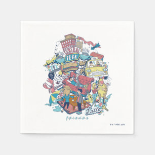 FRIENDS™   Cartoon Collage Serviette