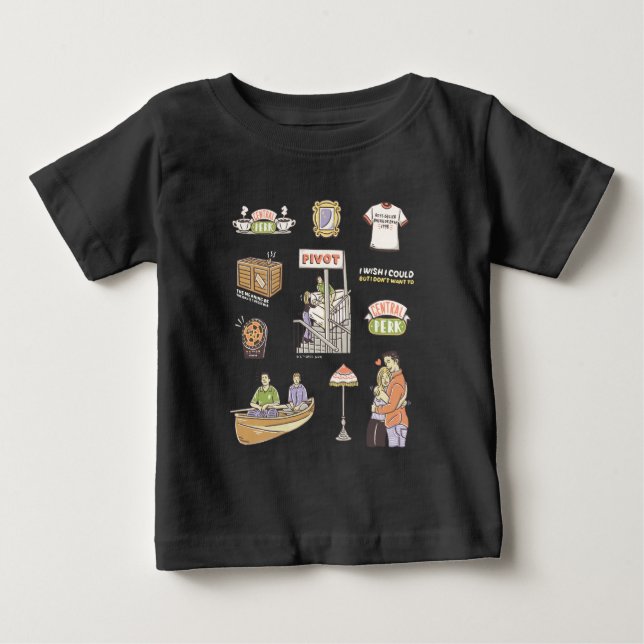 FRIENDS™ | Cartoon Icons 2 Baby T-shirt (Vorderseite)