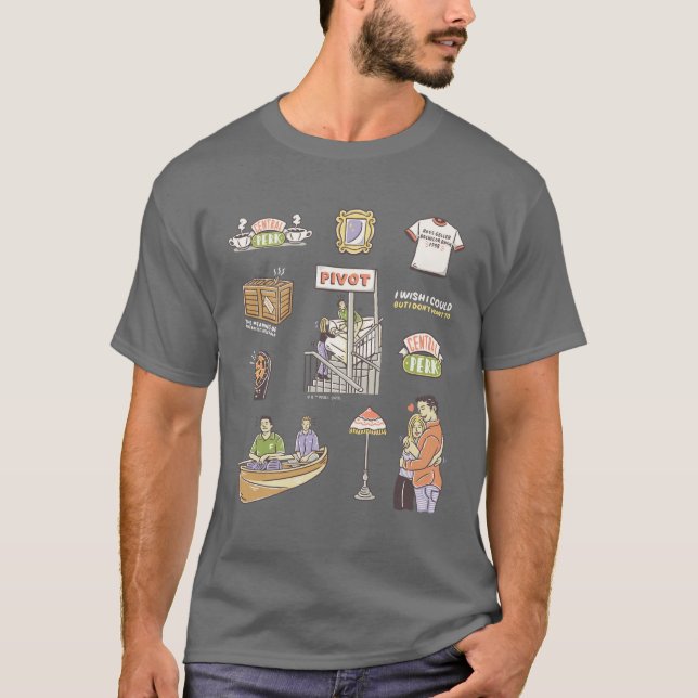 FRIENDS™ | Cartoon Icons 2 T-Shirt (Vorderseite)