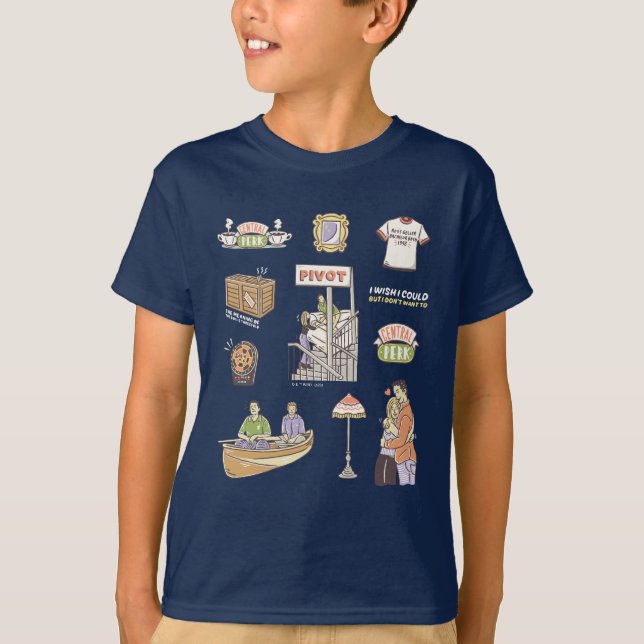 FRIENDS™ | Cartoon Icons 2 T-Shirt (Vorderseite)