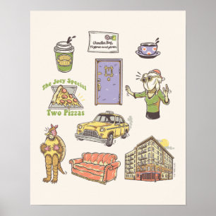 FRIENDS™   Cartoon-Icons Grafik Poster