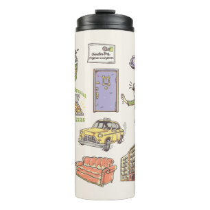 FRIENDS™   Cartoon Icons Grafik Thermosbecher