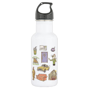 FRIENDS™   Cartoon Icons Grafische Darstellung Edelstahlflasche
