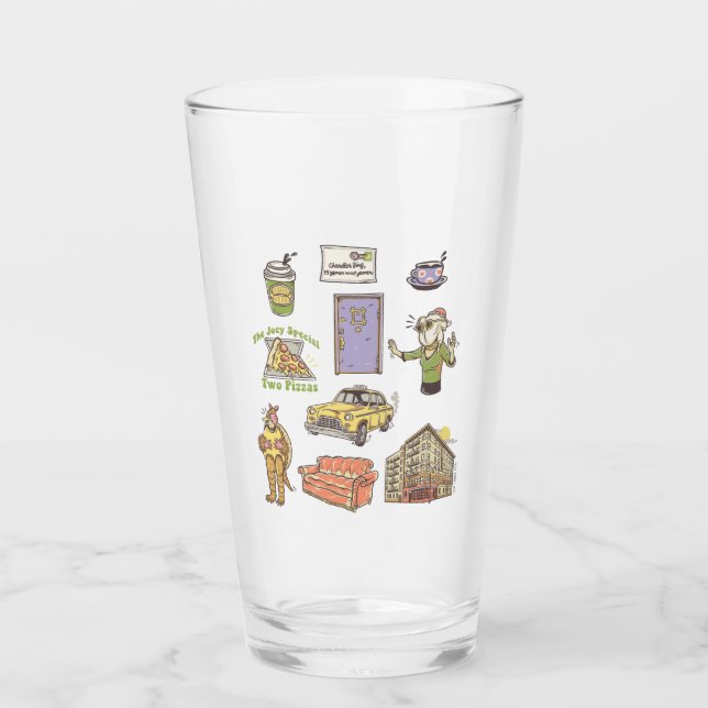 FRIENDS™ | Cartoon Icons Grafische Darstellung Glas (Vorderseite)