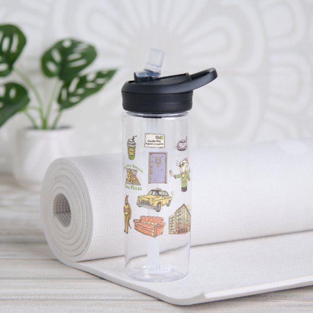 FRIENDS™ | Cartoon Icons Grafische Darstellung Trinkflasche (Yoga)
