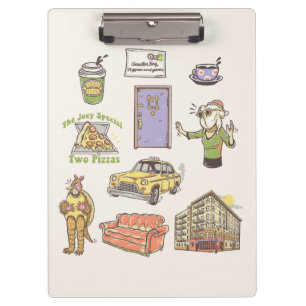 FRIENDS™   Cartoon Icons Graphic Klemmbrett