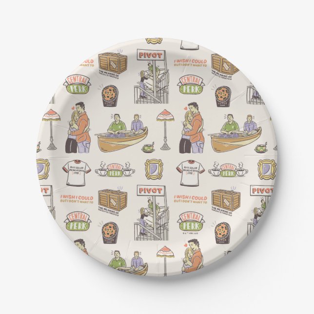 FRIENDS™ | Cartoon Icons Pappteller (Vorderseite)
