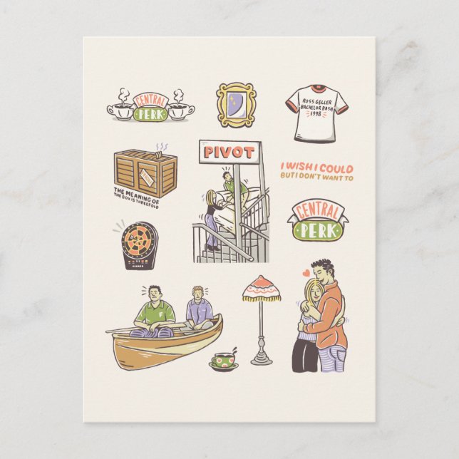 FRIENDS™ | Cartoon Icons Postkarte (Vorderseite)