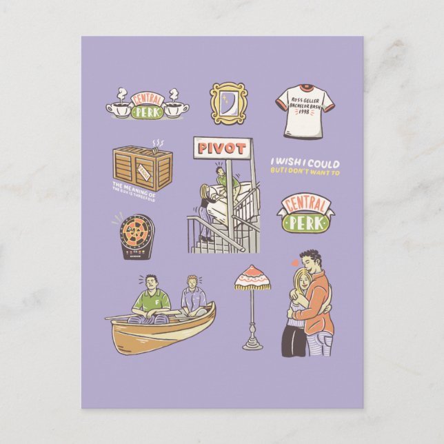 FRIENDS™ | Cartoon Icons Postkarte (Vorderseite)