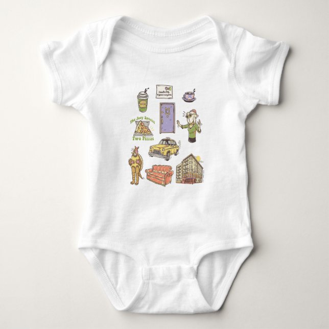 FRIENDS™ | Cartoon-Symbole Grafik 1 Baby Strampler (Vorderseite)