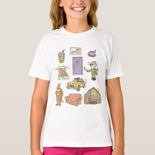 FRIENDS™ | Cartoon-Symbole Grafik 1 T-Shirt (Vorderseite)