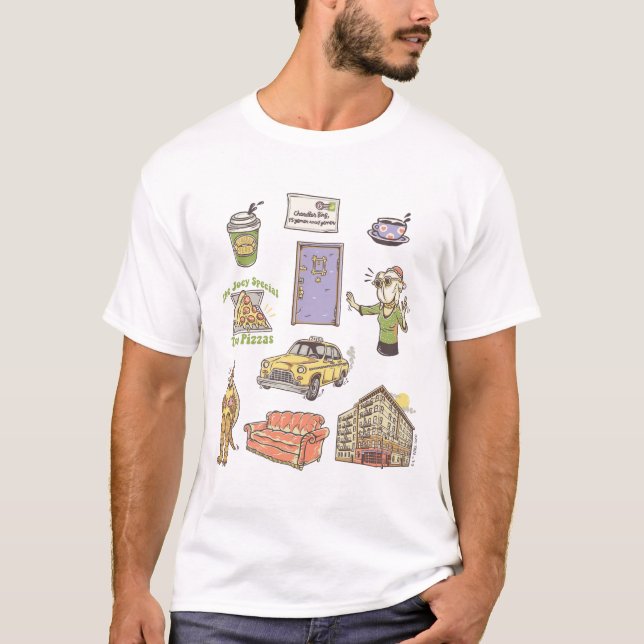 FRIENDS™ | Cartoon-Symbole Grafik 1 T-Shirt (Vorderseite)