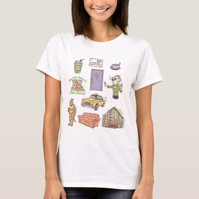 FRIENDS™ | Cartoon-Symbole Grafik 1 T-Shirt (Vorderseite)