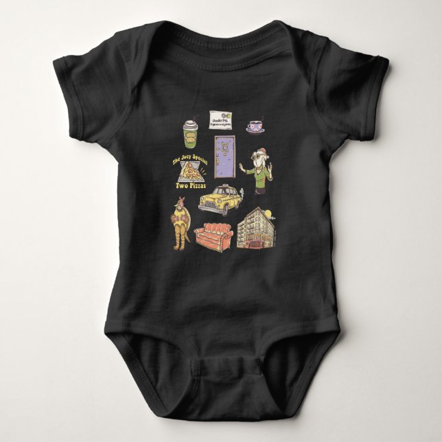 FRIENDS™ | Cartoon-Symbole Grafik 2 Baby Strampler (Vorderseite)