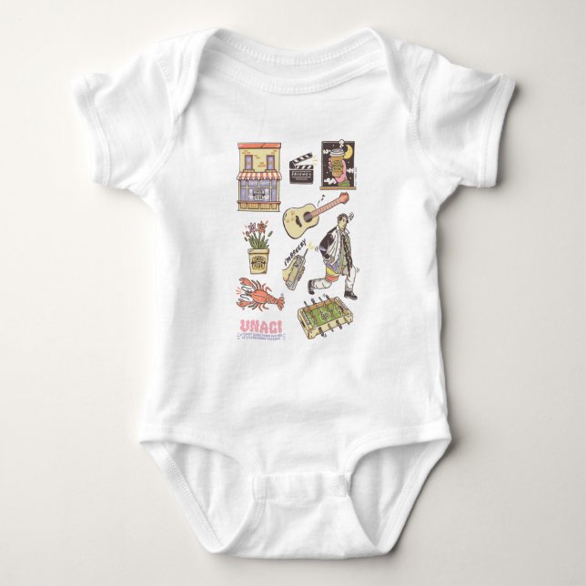 FRIENDS™ | Cartoon-Symbole Grafik 3 Baby Strampler (Vorderseite)