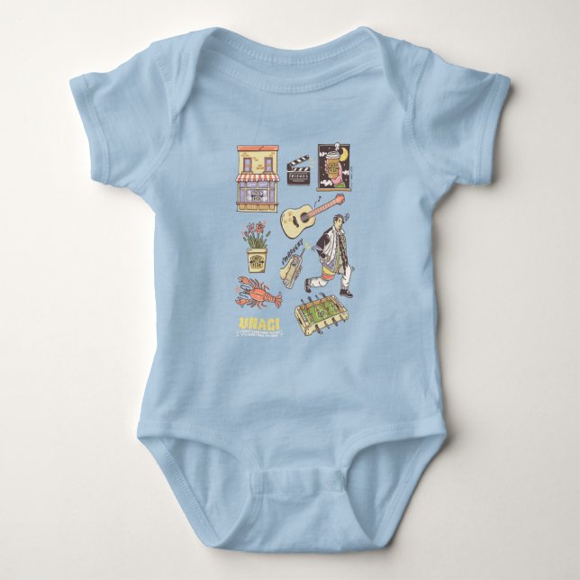 FRIENDS™ | Cartoon-Symbole Grafik 4 Baby Strampler (Vorderseite)
