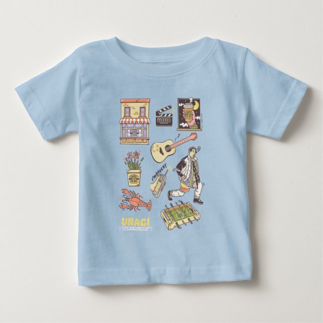 FRIENDS™ | Cartoon-Symbole Grafik 4 Baby T-shirt (Vorderseite)