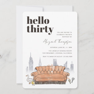 FRIENDS™ Central Perk Aquarell 30. Geburtstag Einladung