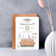 FRIENDS™ | Central Perk Aquarell-Geburtstagseinlad