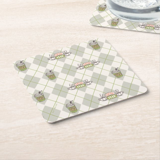FRIENDS™  | Central Perk Argyle Pattern Rechteckiger Pappuntersetzer (angewinkelt)