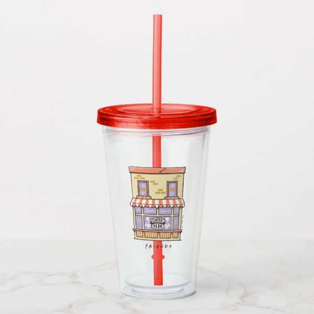 FRIENDS™ | Central Perk Cartoon Coffee Shop Acryltrinkbecher (Vorderseite)