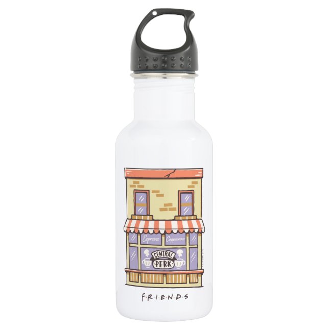 FRIENDS™ | Central Perk Cartoon Coffee Shop Edelstahlflasche (Vorderseite)