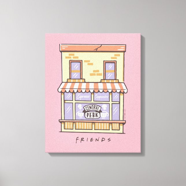 FRIENDS™ | Central Perk Cartoon Coffee Shop Leinwanddruck (Vorderseite)