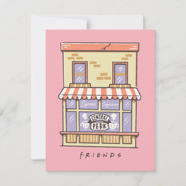 FRIENDS™ | Central Perk Cartoon Coffee Shop Mitteilungskarte (Vorderseite)
