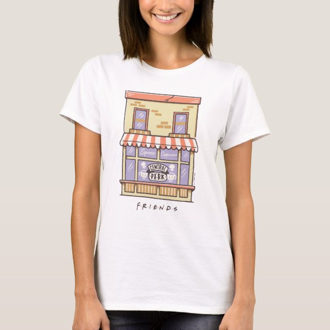 FRIENDS™ | Central Perk Cartoon Coffee Shop T-Shirt (Vorderseite)