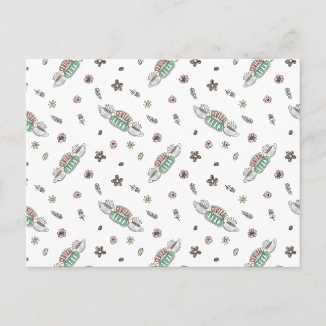 FRIENDS™ | Central Perk Coffee Watercolor Muster Einladungspostkarte (Vorderseite)
