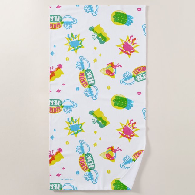 FRIENDS™ | Central Perk Neon Pattern Strandtuch (Vorderseite)