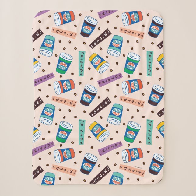 FRIENDS™ | Central Perk Vibrank Coffee Pattern Sherpadecke (Vorderseite)