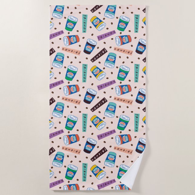 FRIENDS™ | Central Perk Vibrank Coffee Pattern Strandtuch (Vorderseite)