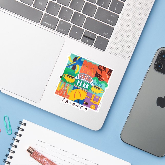 FRIENDS™ | Central Perk Vibrant Graphic Aufkleber (Laptop mit iPhone)